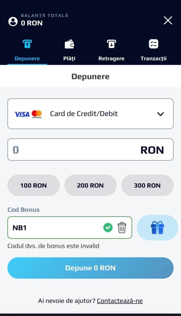 depunere netbet