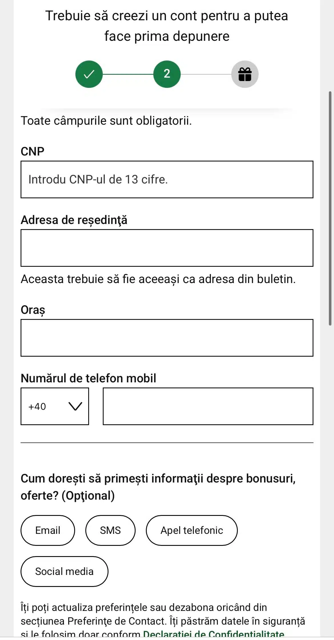 inregistrare unibet pas2