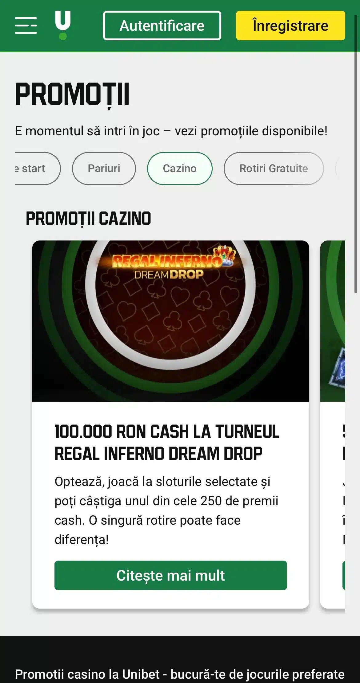 promotii unibet