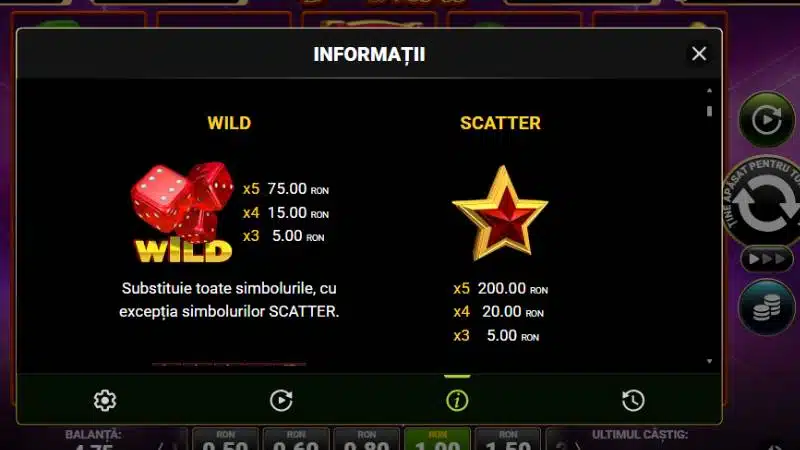 tabel plati dice and roll