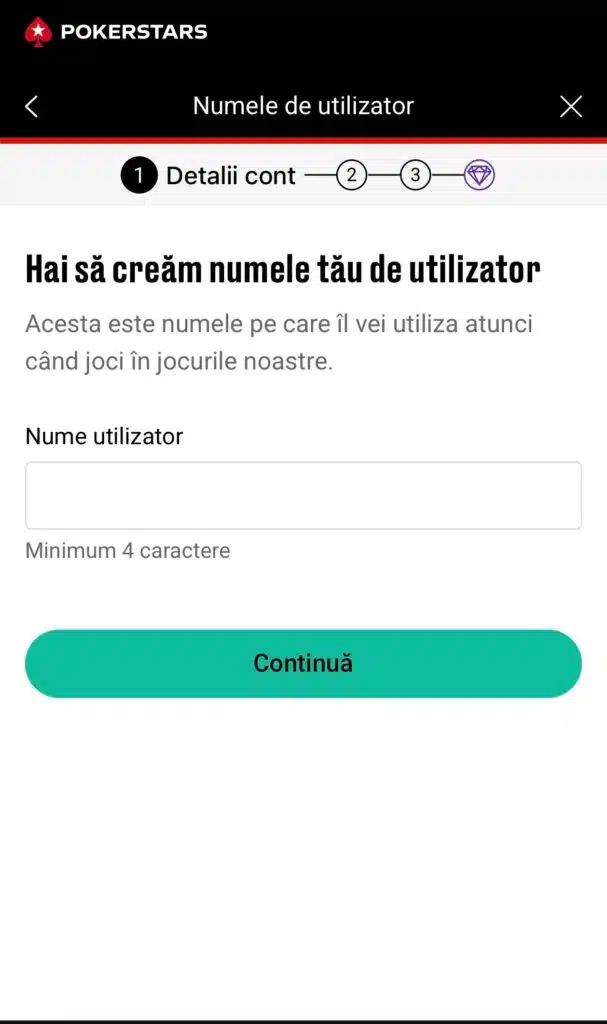 inregistrare pokerstars pas 1