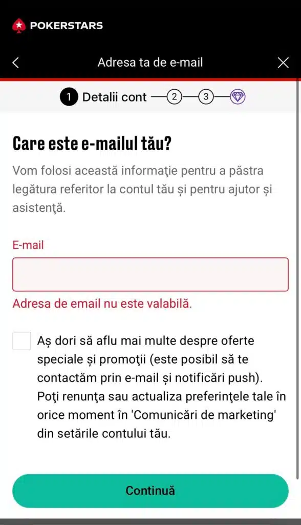 inregistrare pokerstars pas 3