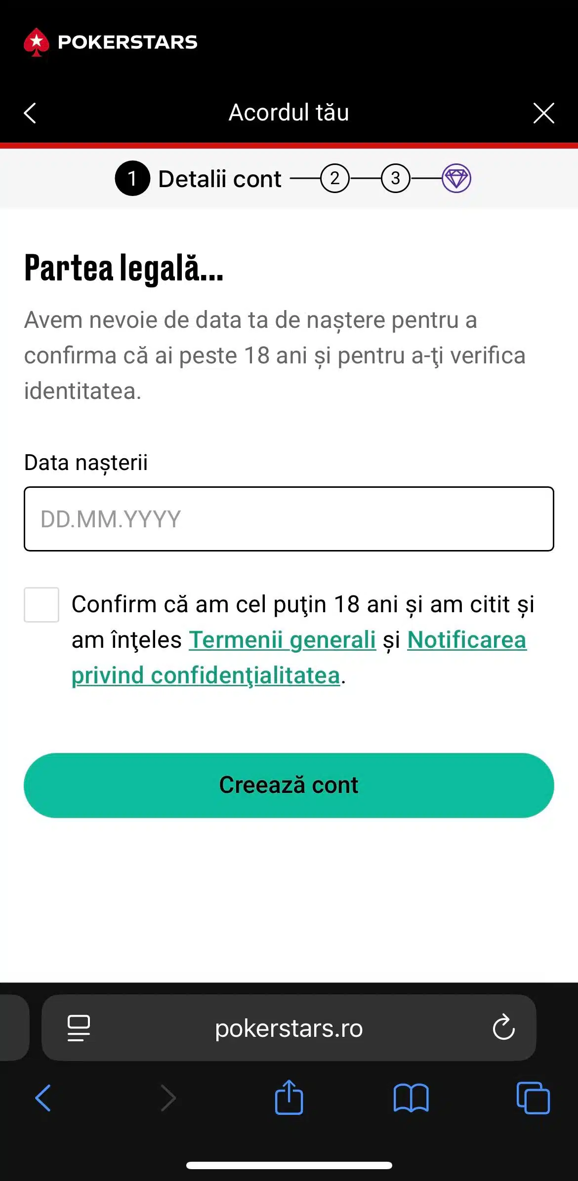 inregistrare pokerstars pas 4