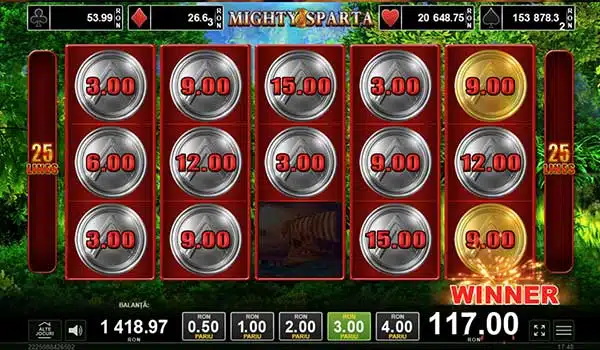 Pacanele Mighty Sparta castig