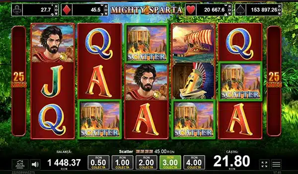 Pacanele Mighty Sparta scatter