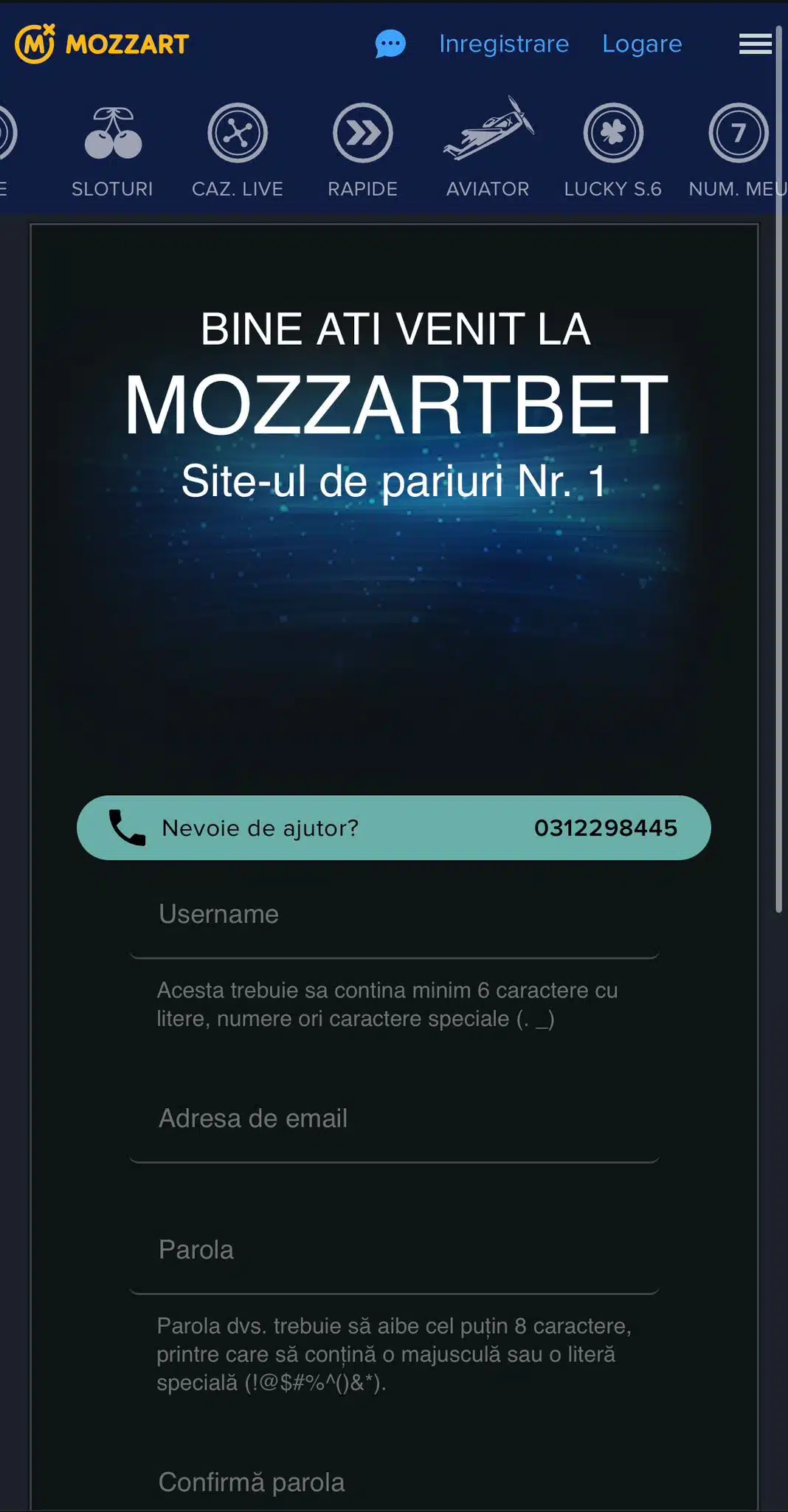 inregistrare mozzart