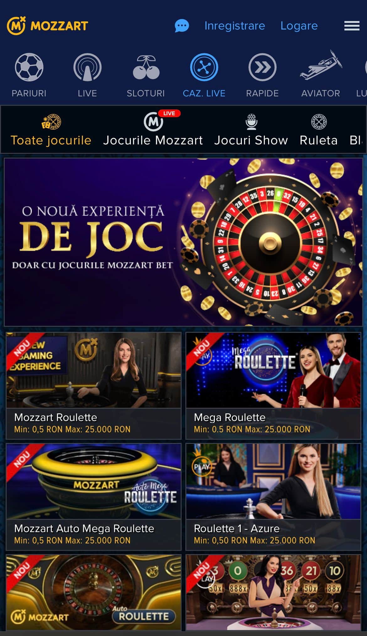 live casino mozzart