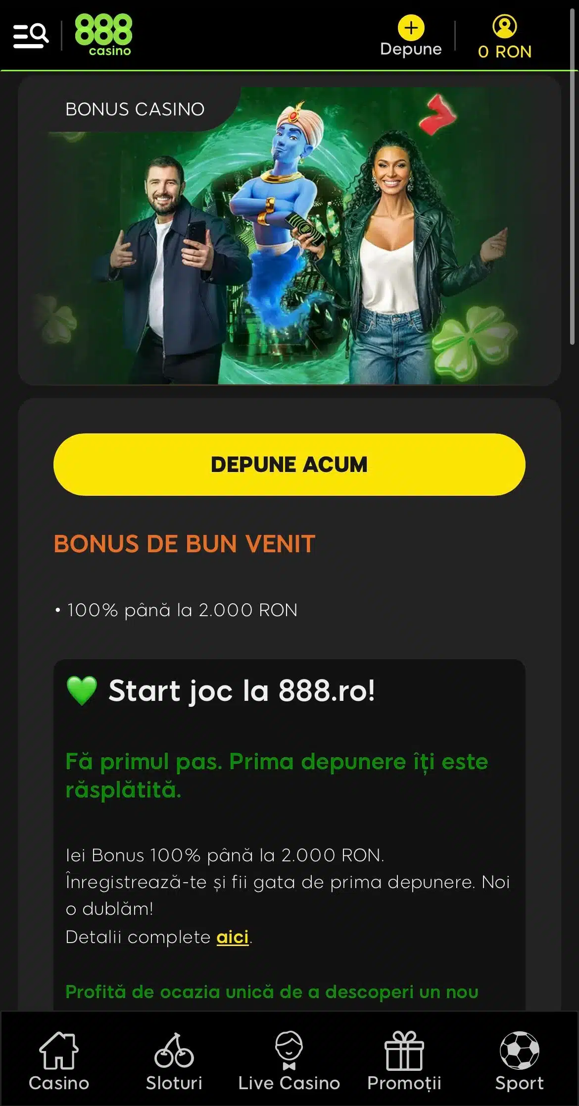 888 casino bonus la inregistrare