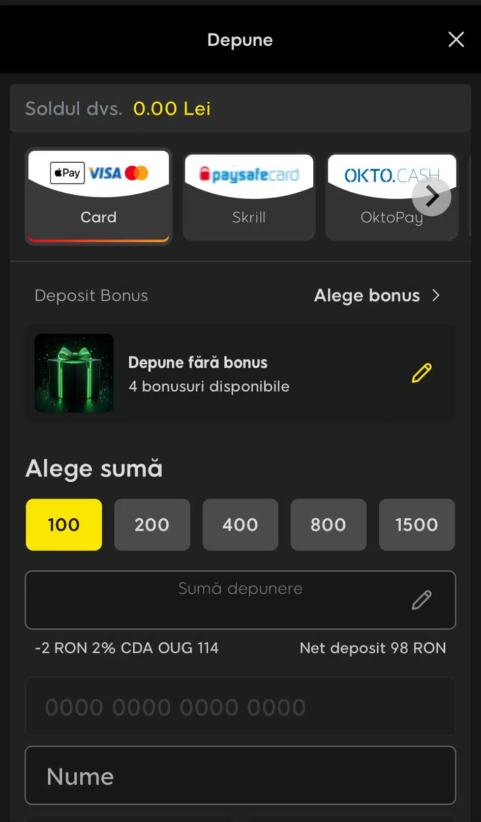 depunere 888 casino pas2