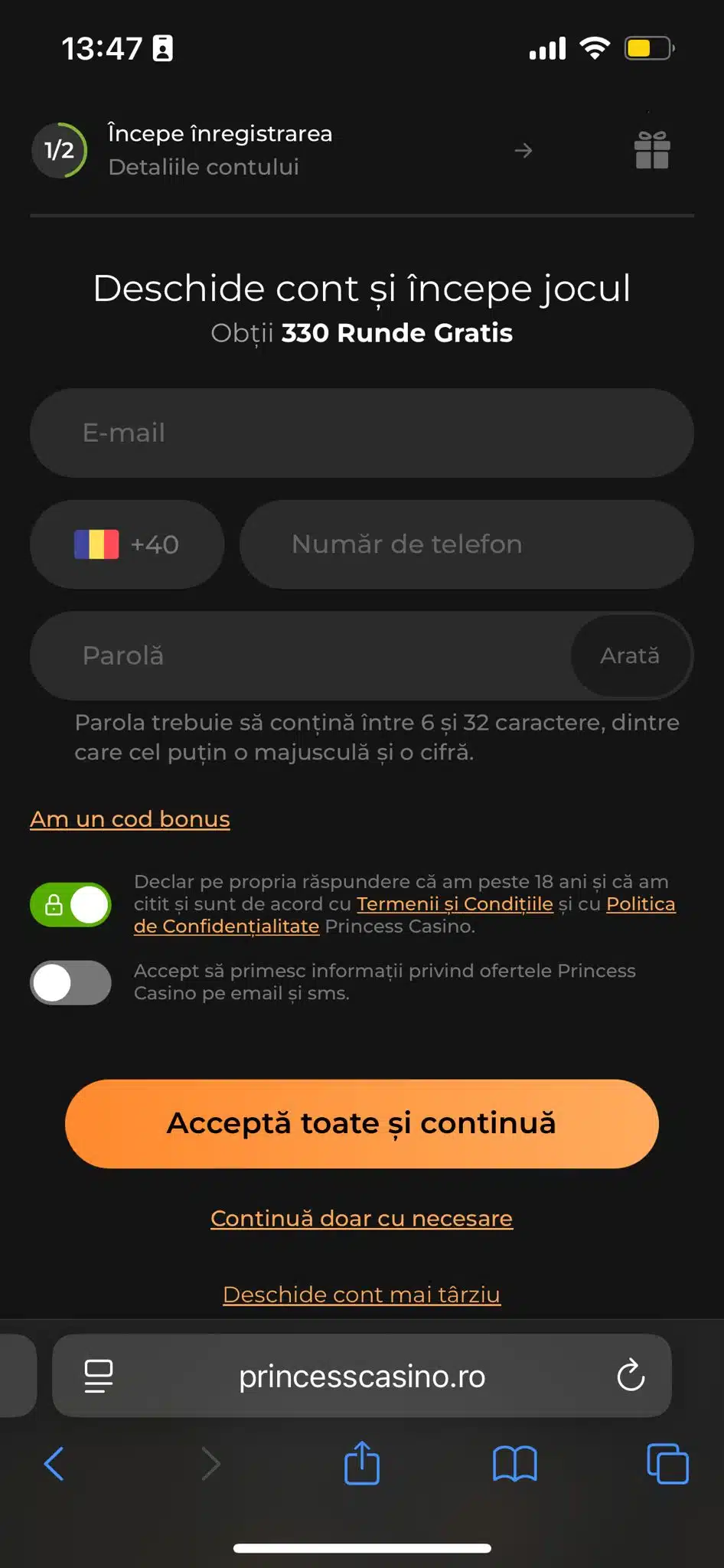 cont princess pas 1