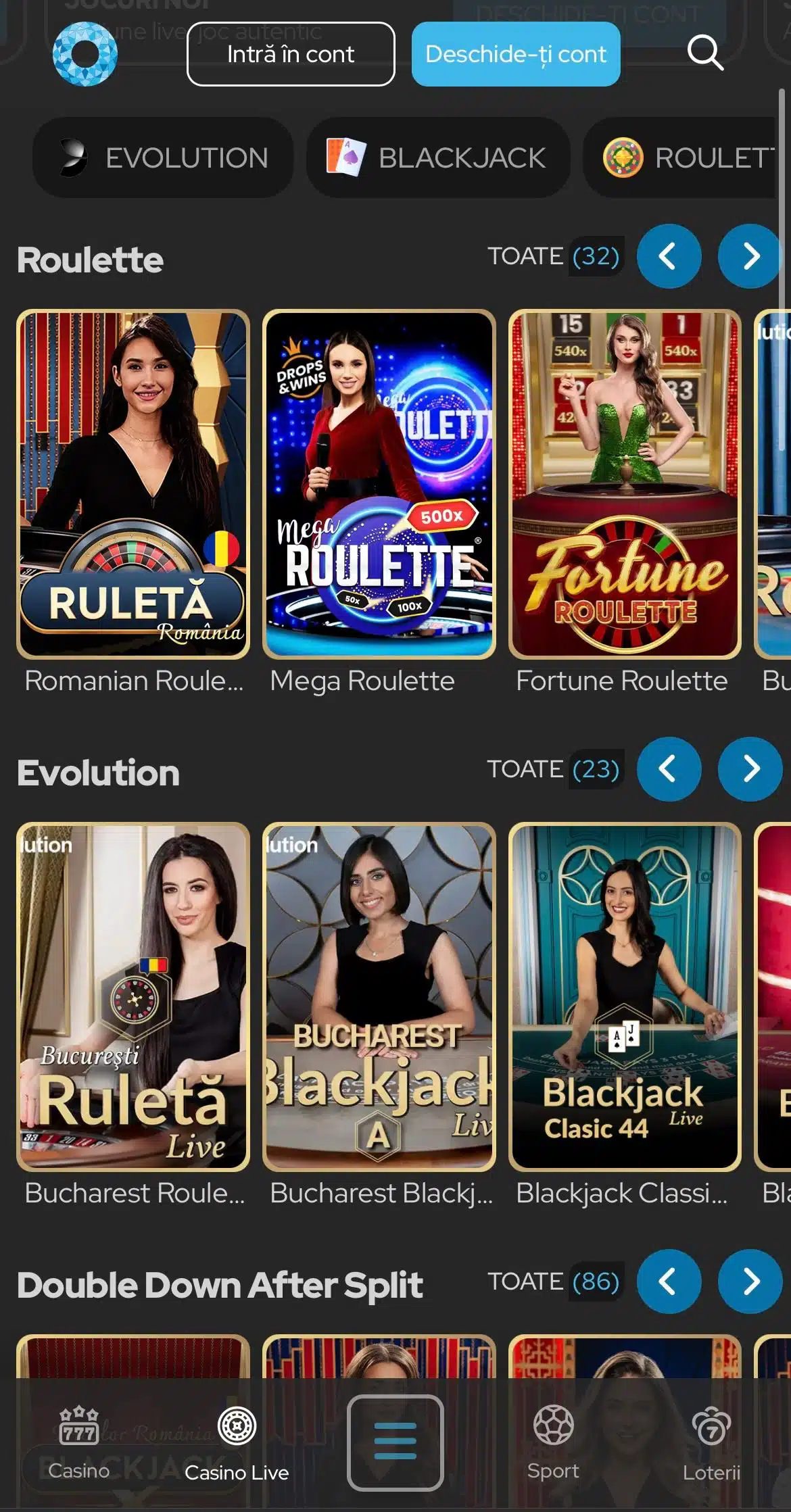 live casino game world