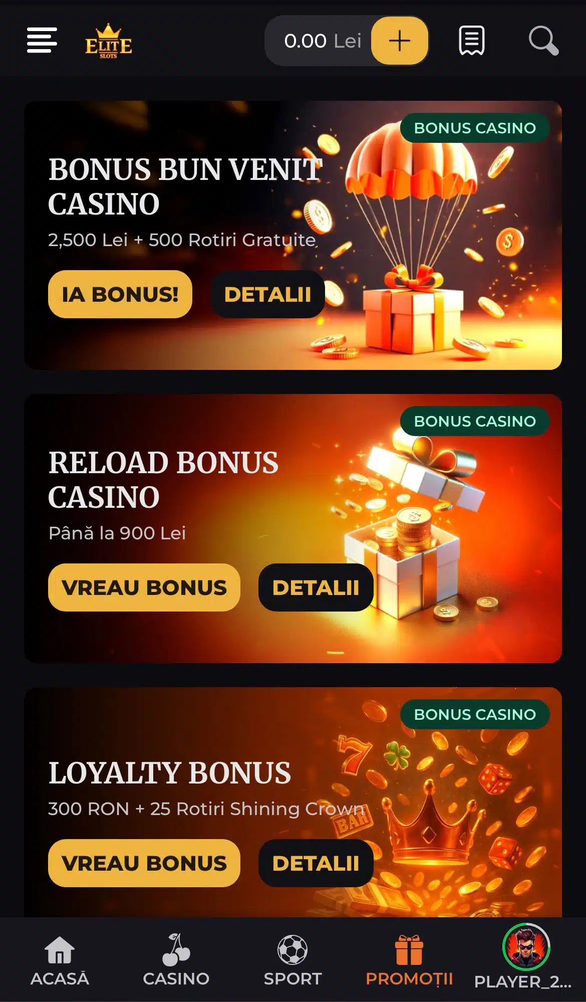 bonusuri elite slots