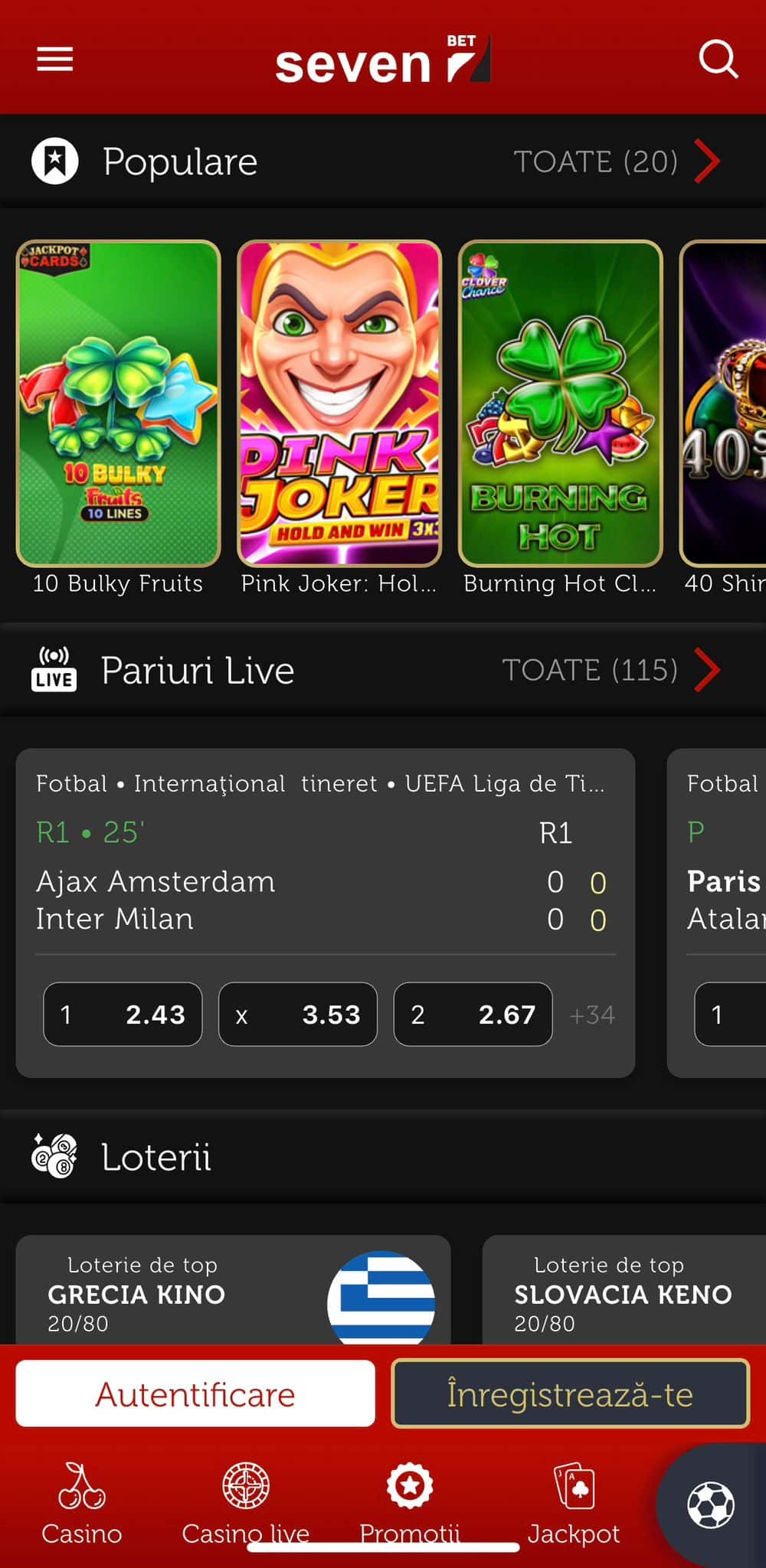 seven bet aplicatie bonusuri