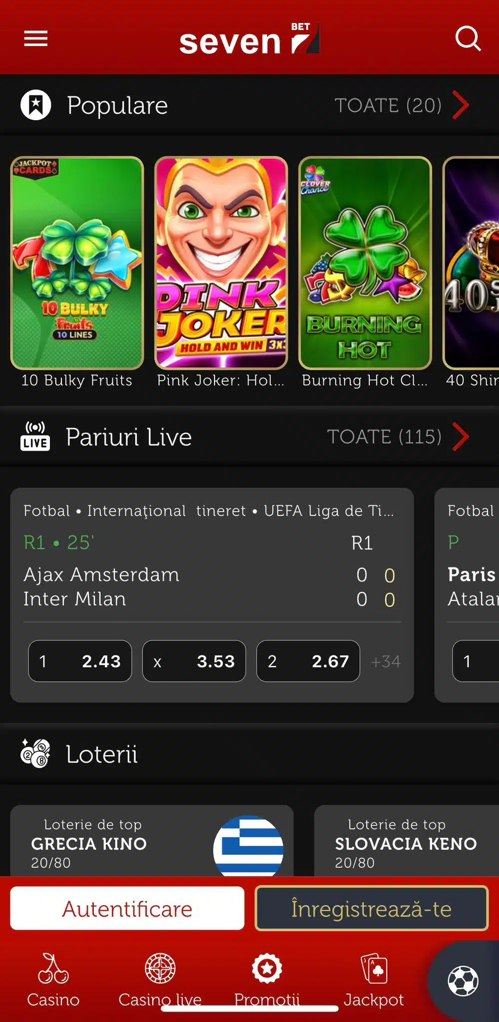 seven bet aplicatie bonusuri
