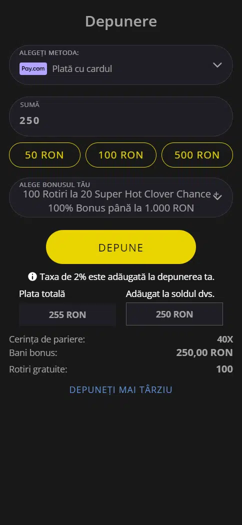 Metode depunere magnumbet casino
