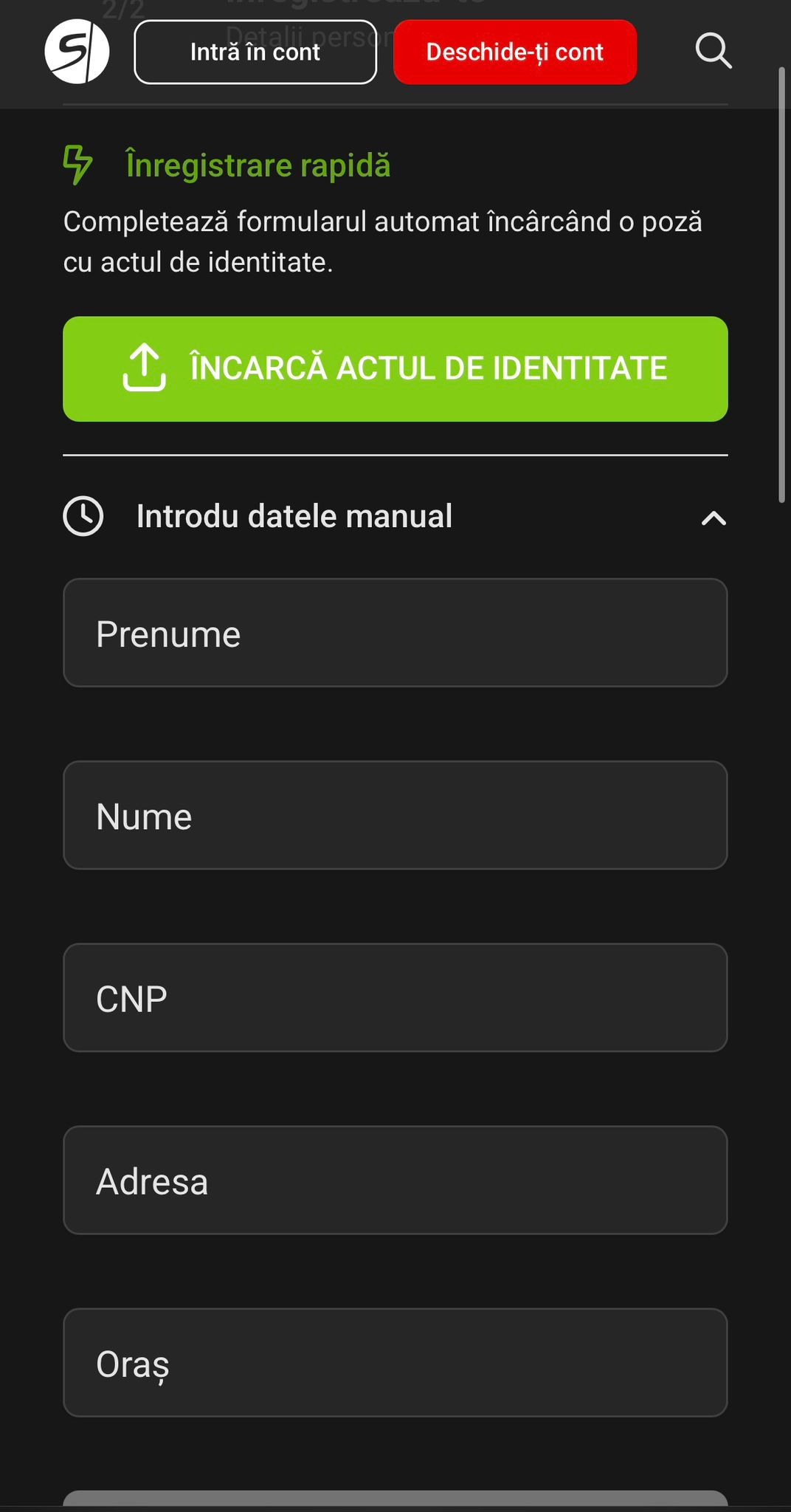 inregistrare stanleybet pas2