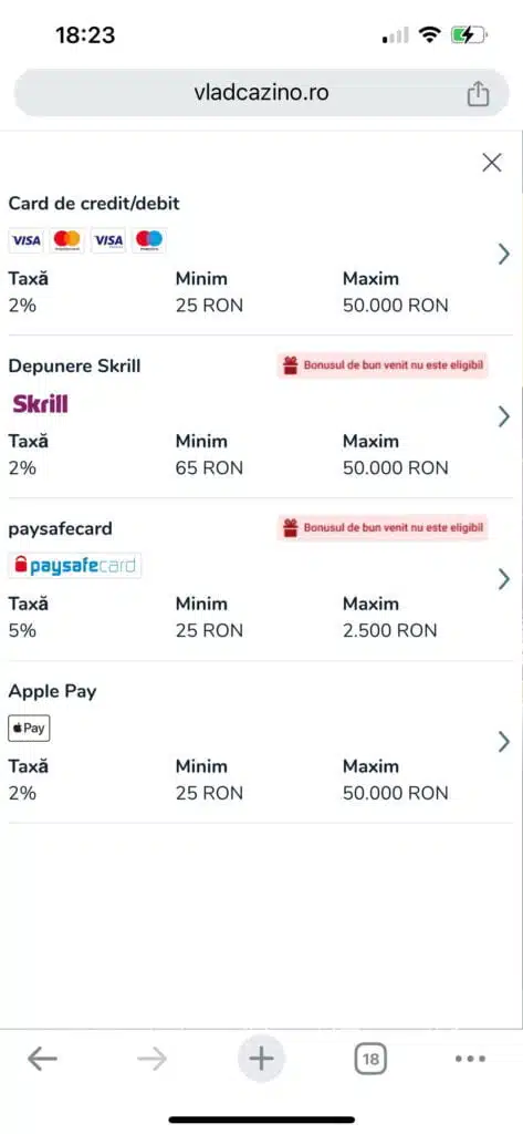 alege metoda Apple Pay