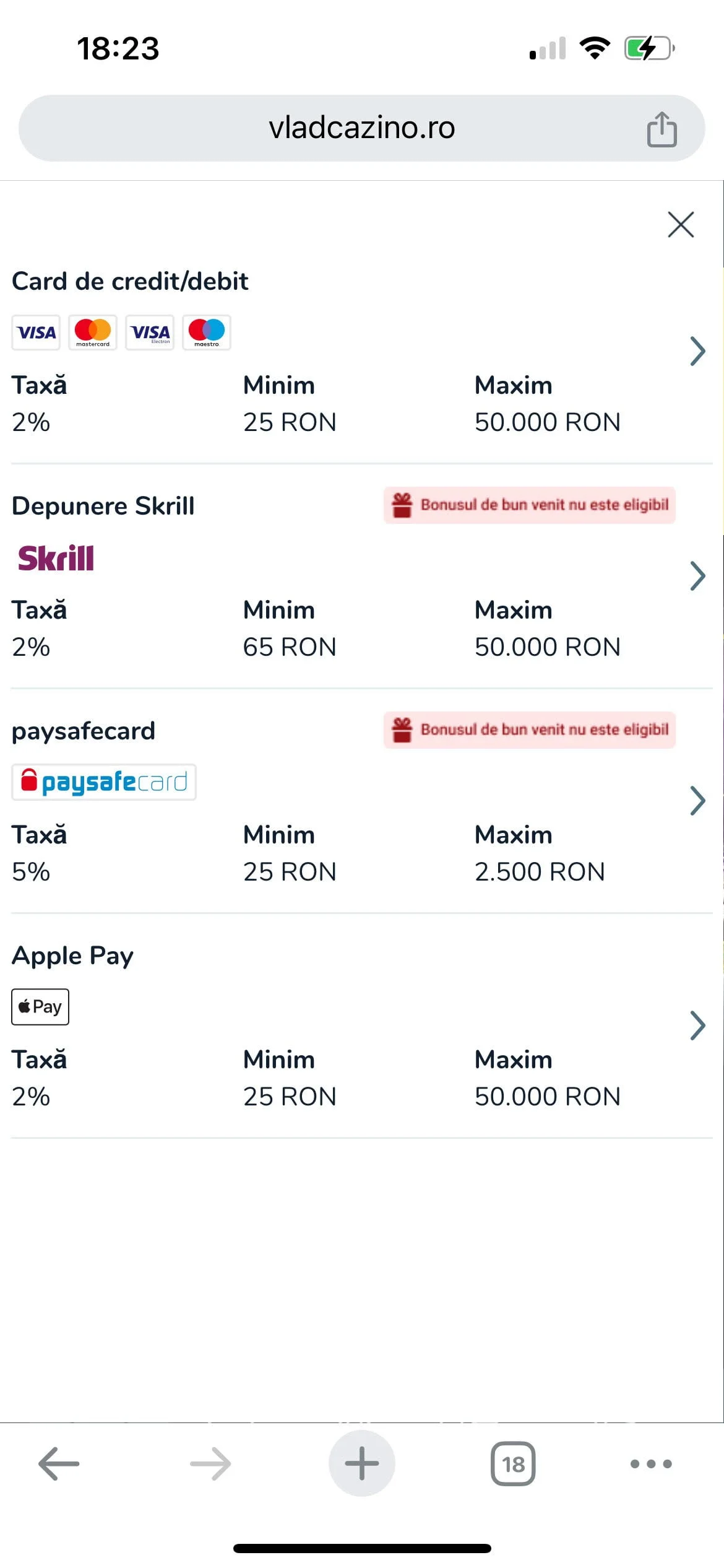 Alege depune cu Apple Pay