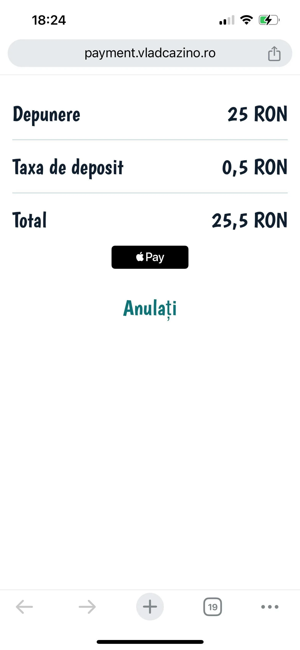 Apasă butonul apple pay