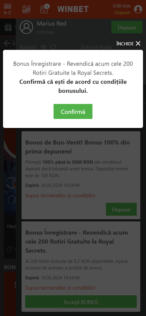 Bonus verificare cont winbet