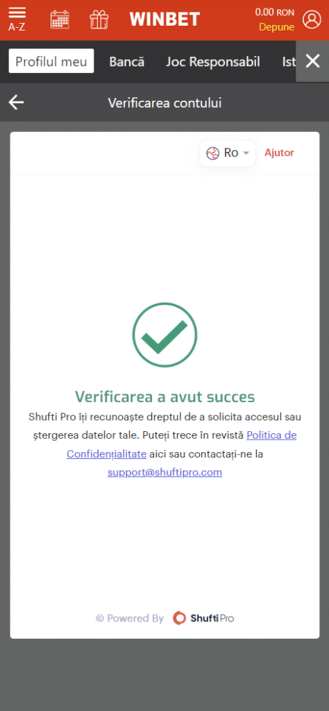 verificare cont winbet