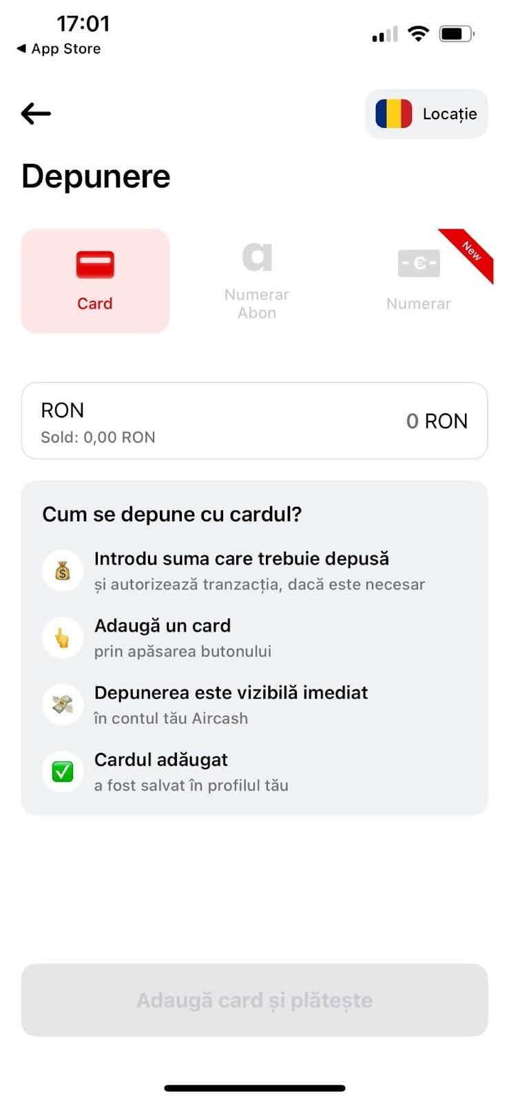adaugă un card