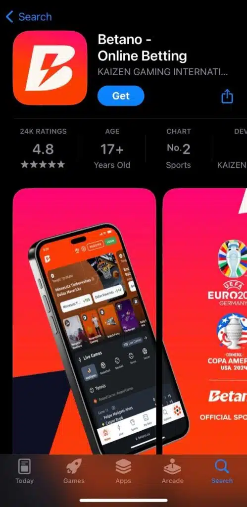 Instalarea aplicatiei mobile Betano pe telefon