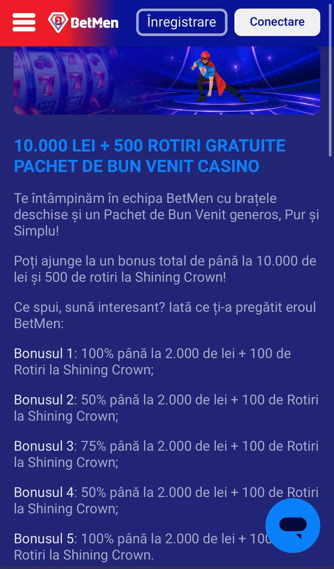 betmen casino bonus de bun venit