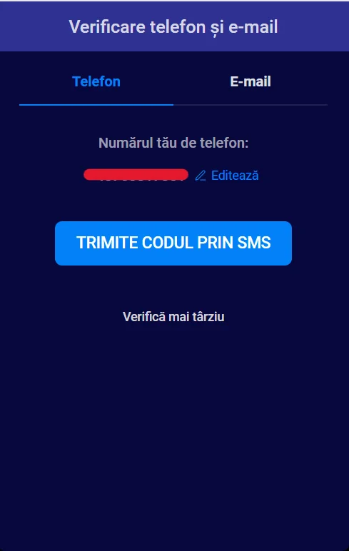 betmen verificare telefon