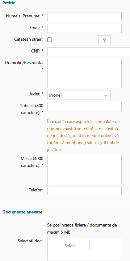 anexeaza documente la plangere