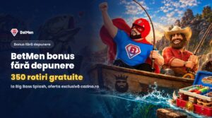 BetMen bonus fără depunere cu 350 rotiri gratuite la Big Bass Splash