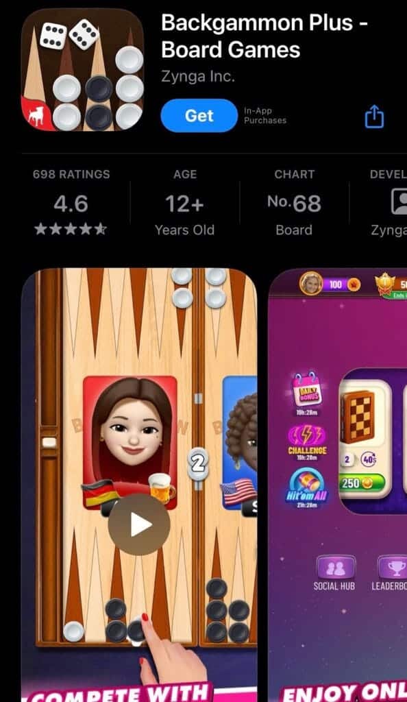 backgammon plus table ios
