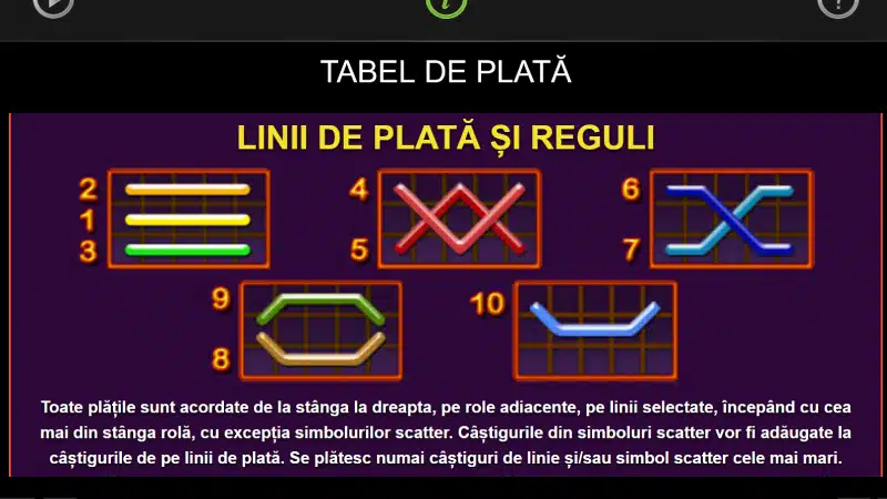 linii de plata dice and roll