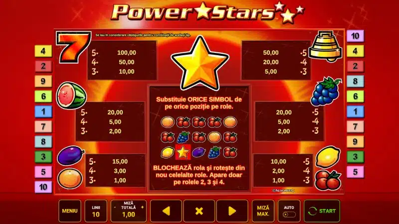 tabel de plati power stars