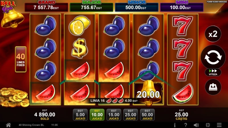 cum se joaca 40 Shining Crown Bell Link