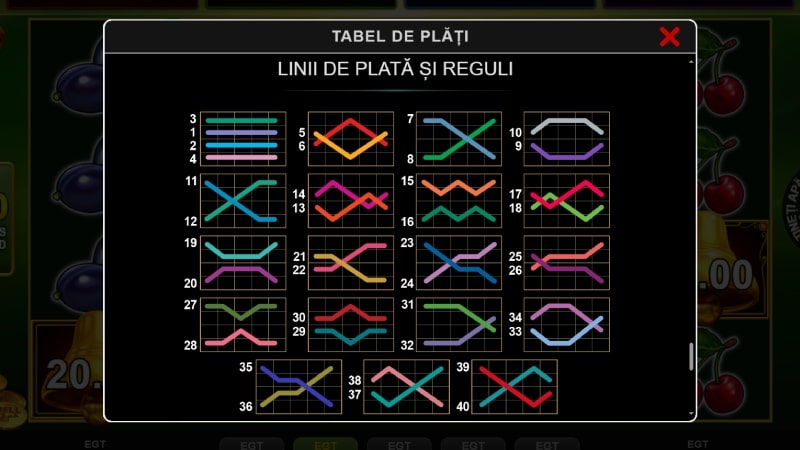 linii de plata 40 Burning Hot Bell Link