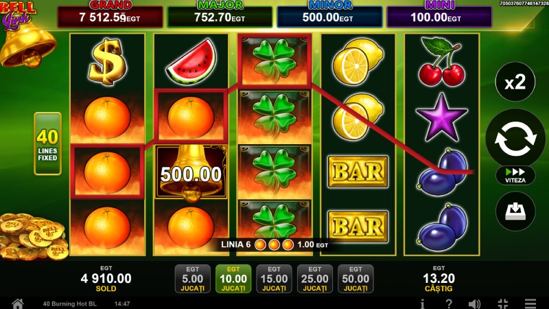 cum se joaca 40 Burning Hot Bell Link