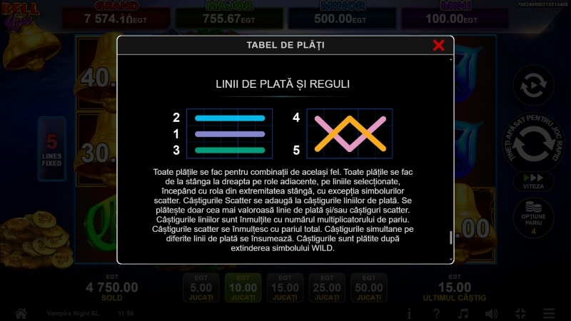 linii de plata Vampire Night Bell Link