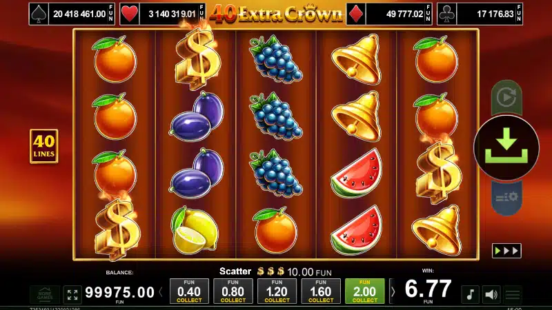 simbol scatter 40 extra crown