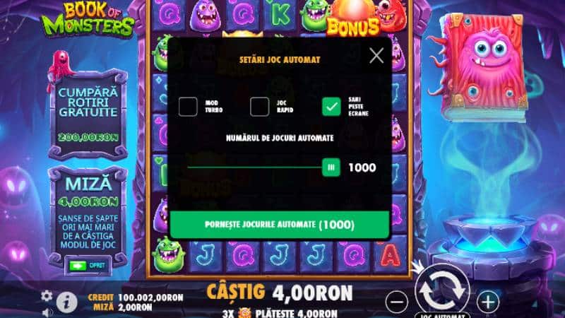 Setari joc Book of Monsters