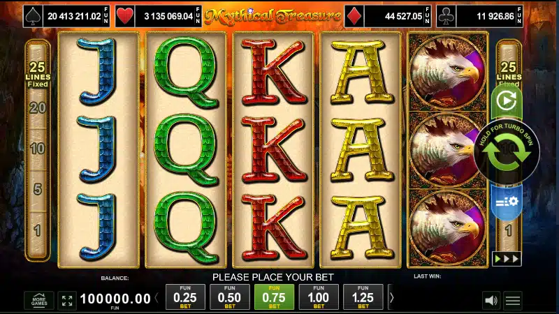 grila de joc Mythical Treasure