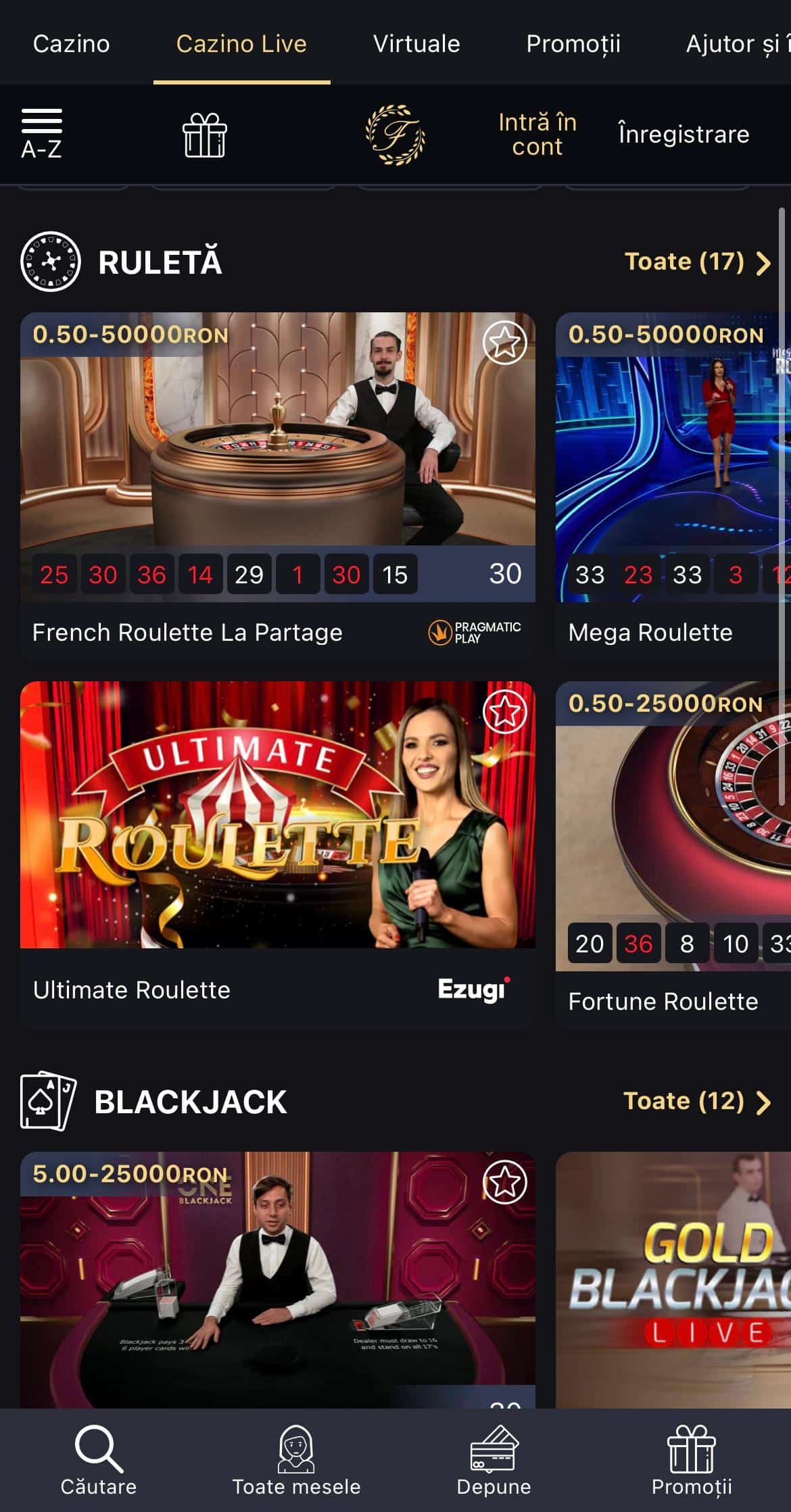 live casino fortuna palace