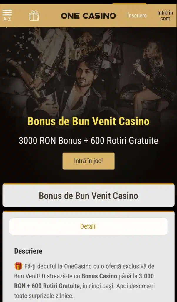 onecasino bonus de bun venit