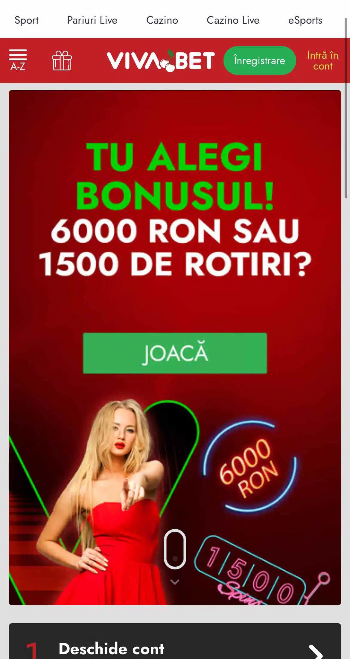 vivabet bonus de bun venit