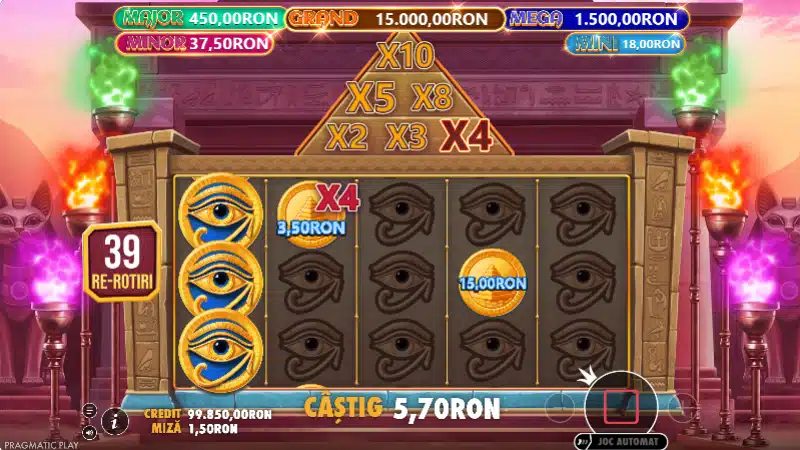 functia de re-rotiri mummy's jewels