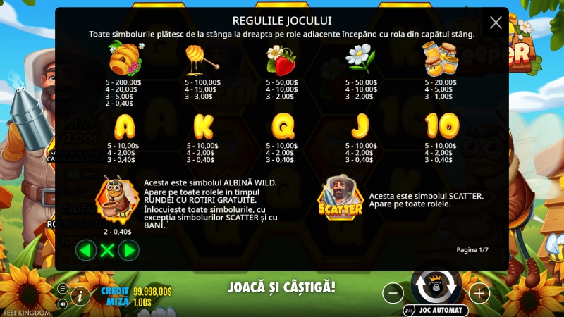 bee keeper caracteristici