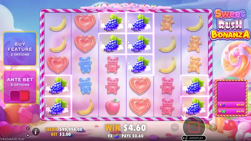 sweet rush bonanza castig