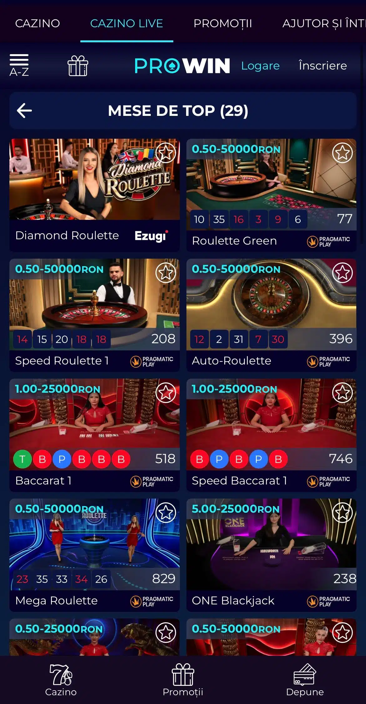 live casino prowin