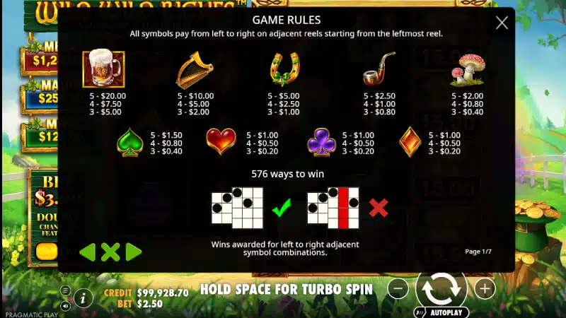 wild wild riches returns caracteristici