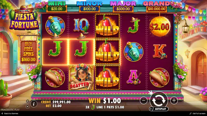 Funcția Money Respin activă în Fiesta Fortune - simboluri money pe grilă